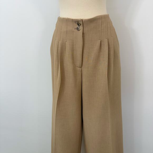 Anthropologie Maeve Wide Leg Pleated Pants Trousers US 12 - Picture 4 of 13